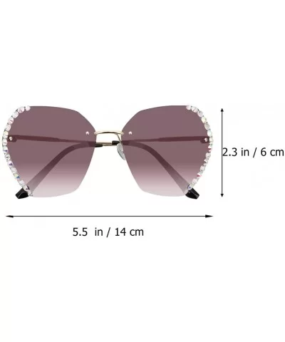 Sunglasses Rhinestones Gradient Oversized - C8190GKX4WZ $7.78 Oversized