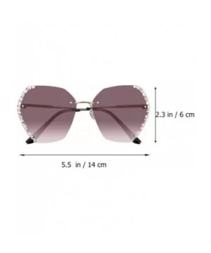 Sunglasses Rhinestones Gradient Oversized - C8190GKX4WZ $7.78 Oversized