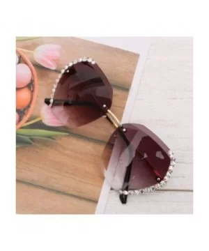 Sunglasses Rhinestones Gradient Oversized - C8190GKX4WZ $7.78 Oversized