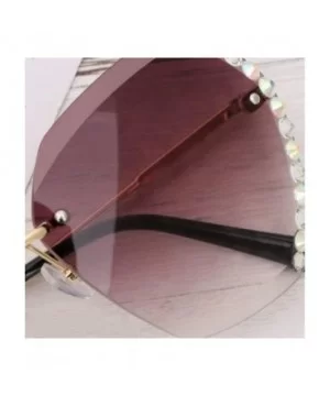 Sunglasses Rhinestones Gradient Oversized - C8190GKX4WZ $7.78 Oversized