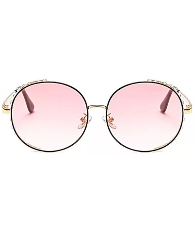 Women Fashion Round Pearl Frame Sunglasses UV Protection Sunglasses - Pink Lens - CV18UOAGCKC $13.13 Round