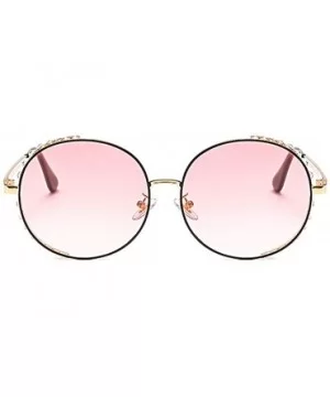 Women Fashion Round Pearl Frame Sunglasses UV Protection Sunglasses - Pink Lens - CV18UOAGCKC $13.13 Round