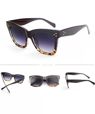 Vintage style Sunglasses for Men or Women PC Resin UV 400 Protection Sunglasses - Leopard Gray - C018SASQWIX $12.36 Round