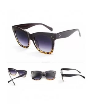 Vintage style Sunglasses for Men or Women PC Resin UV 400 Protection Sunglasses - Leopard Gray - C018SASQWIX $12.36 Round