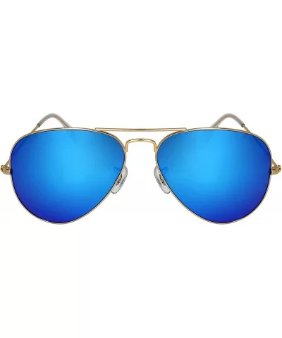 Metal Aviators Sunglasses for Small Face W/Premium Mineral Glass Lens - C318GUWZ9ST $23.81 Aviator