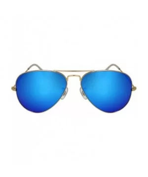 Metal Aviators Sunglasses for Small Face W/Premium Mineral Glass Lens - C318GUWZ9ST $23.81 Aviator