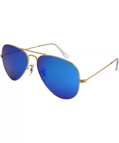 Metal Aviators Sunglasses for Small Face W/Premium Mineral Glass Lens - C318GUWZ9ST $23.81 Aviator