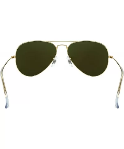 Metal Aviators Sunglasses for Small Face W/Premium Mineral Glass Lens - C318GUWZ9ST $23.81 Aviator