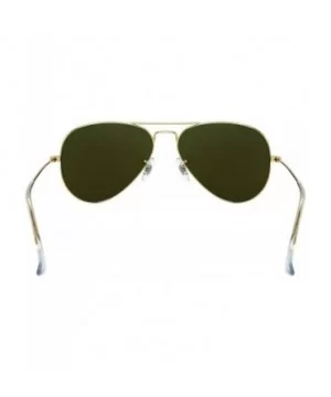 Metal Aviators Sunglasses for Small Face W/Premium Mineral Glass Lens - C318GUWZ9ST $23.81 Aviator