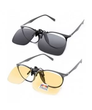 Polarized Clip on Sunglasses over Prescription Glasses Night Vision Driving - C118ME7K8HU $11.26 Square