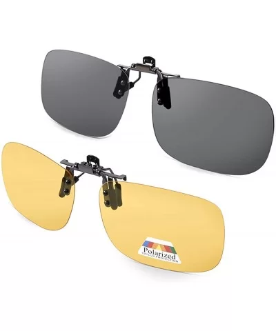 Polarized Clip on Sunglasses over Prescription Glasses Night Vision Driving - C118ME7K8HU $11.26 Square