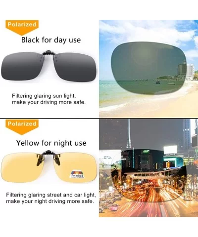 Polarized Clip on Sunglasses over Prescription Glasses Night Vision Driving - C118ME7K8HU $11.26 Square