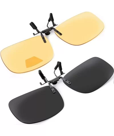 Polarized Clip on Sunglasses over Prescription Glasses Night Vision Driving - C118ME7K8HU $11.26 Square