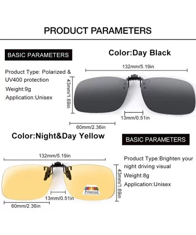 Polarized Clip on Sunglasses over Prescription Glasses Night Vision Driving - C118ME7K8HU $11.26 Square