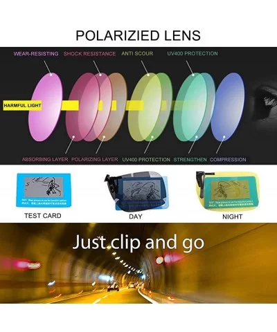 Polarized Clip on Sunglasses over Prescription Glasses Night Vision Driving - C118ME7K8HU $11.26 Square