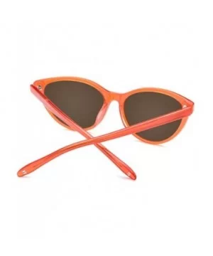 Acetate Polarized Sunglasses Mirror Cat Eye Sun Glasses for Women 9111 - Orange - C018NS77AN4 $28.20 Cat Eye