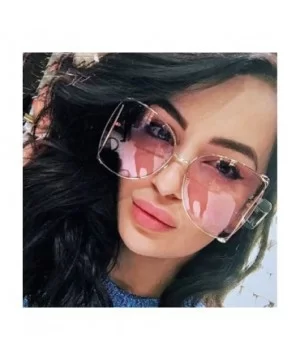 Oversized Sunglasses for Women Semi Rimless Shades - A - CP18S2RXSHK $5.34 Rimless