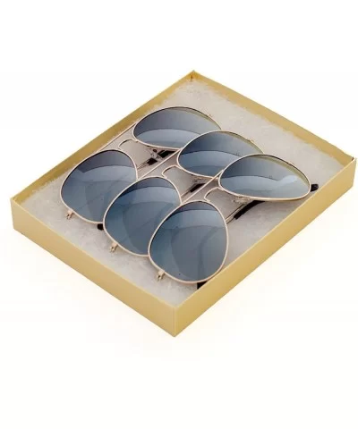 Classic Tear Drop Mirror Lens Aviator Sunglasses - All Gold - CE11KTIIFED $6.17 Aviator