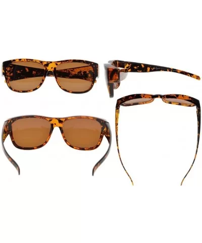 Polarized Fitover Sunglasses for Wear Over Glasses (Amber Tortoise/Brown Lenses) - S022 Amber Tortoise - CL18443HGWS $9.63 Re...