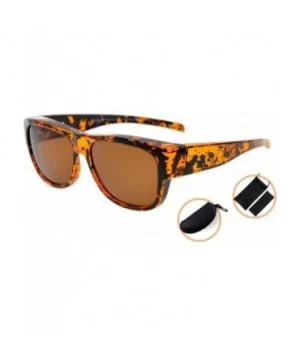 Polarized Fitover Sunglasses for Wear Over Glasses (Amber Tortoise/Brown Lenses) - S022 Amber Tortoise - CL18443HGWS $9.63 Re...