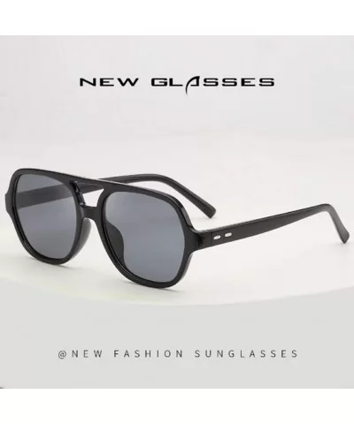 Ocean proof UV proof sunglasses polygonal transparent - Black Frame Gray Tablets - CN190OZ9IMT $3.55 Sport