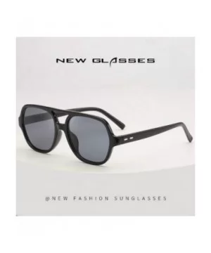 Ocean proof UV proof sunglasses polygonal transparent - Black Frame Gray Tablets - CN190OZ9IMT $3.55 Sport