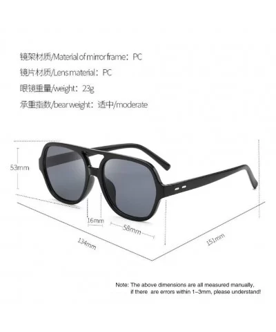 Ocean proof UV proof sunglasses polygonal transparent - Black Frame Gray Tablets - CN190OZ9IMT $3.55 Sport