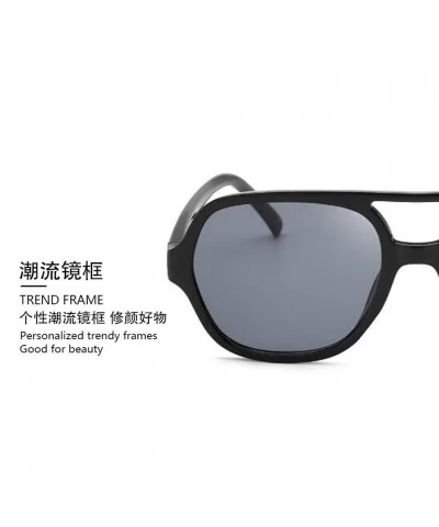 Ocean proof UV proof sunglasses polygonal transparent - Black Frame Gray Tablets - CN190OZ9IMT $3.55 Sport