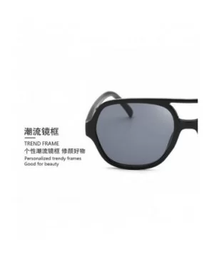 Ocean proof UV proof sunglasses polygonal transparent - Black Frame Gray Tablets - CN190OZ9IMT $3.55 Sport