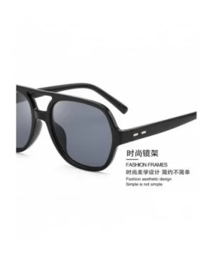 Ocean proof UV proof sunglasses polygonal transparent - Black Frame Gray Tablets - CN190OZ9IMT $3.55 Sport