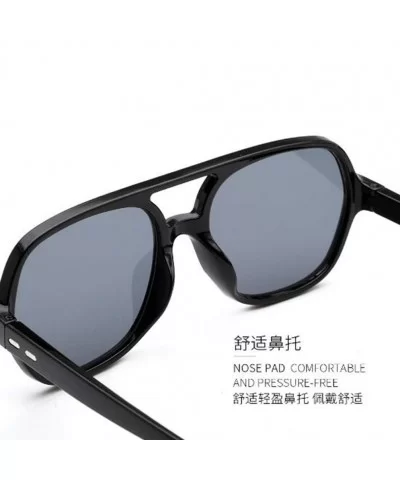 Ocean proof UV proof sunglasses polygonal transparent - Black Frame Gray Tablets - CN190OZ9IMT $3.55 Sport