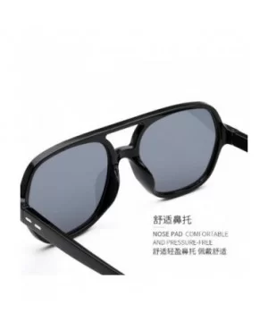 Ocean proof UV proof sunglasses polygonal transparent - Black Frame Gray Tablets - CN190OZ9IMT $3.55 Sport