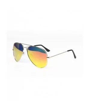 UV400 Classic Style Aviator Sunglasses For Men Women - Silver Frame -Red Lens - CU183LECKX9 $9.95 Aviator