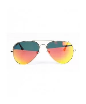 UV400 Classic Style Aviator Sunglasses For Men Women - Silver Frame -Red Lens - CU183LECKX9 $9.95 Aviator