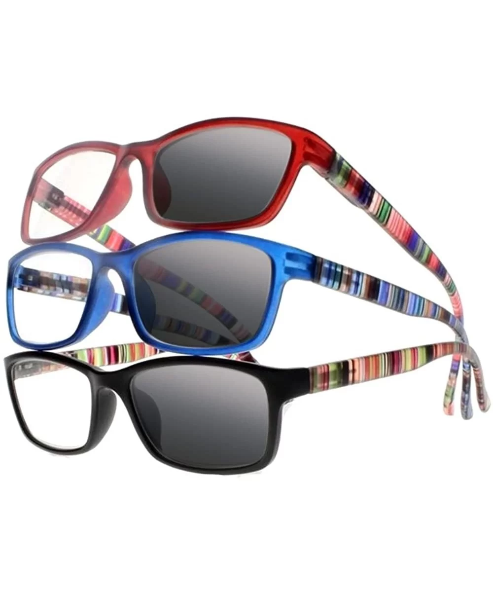 Transition Photochromic Colorful Colorful Stripe Arms Gray Lens Reading Glasses Sunglasses - All - C018CX0OG4C $40.95 Rectang...