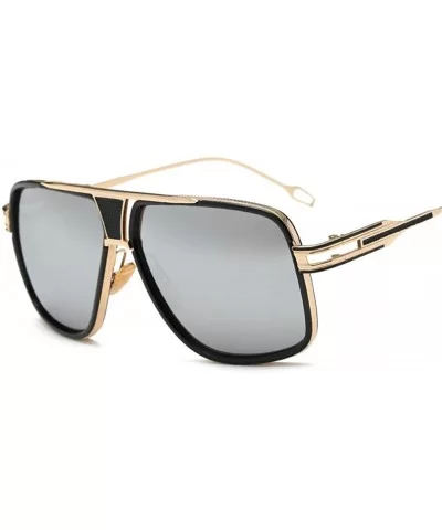 Sunglasses Men Sun Glasses Square Sunglasses - Gold Clear - CQ194O2Z7T7 $23.72 Square