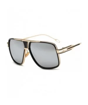 Sunglasses Men Sun Glasses Square Sunglasses - Gold Clear - CQ194O2Z7T7 $23.72 Square