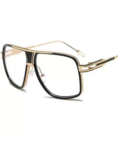 Sunglasses Men Sun Glasses Square Sunglasses - Gold Clear - CQ194O2Z7T7 $23.72 Square