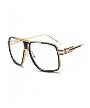 Sunglasses Men Sun Glasses Square Sunglasses - Gold Clear - CQ194O2Z7T7 $23.72 Square