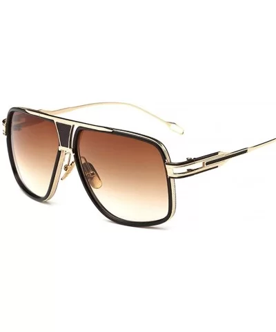 Sunglasses Men Sun Glasses Square Sunglasses - Gold Clear - CQ194O2Z7T7 $23.72 Square