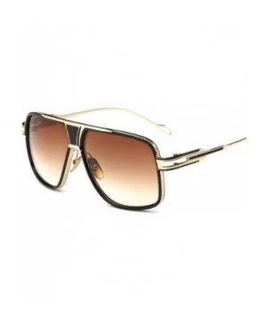 Sunglasses Men Sun Glasses Square Sunglasses - Gold Clear - CQ194O2Z7T7 $23.72 Square