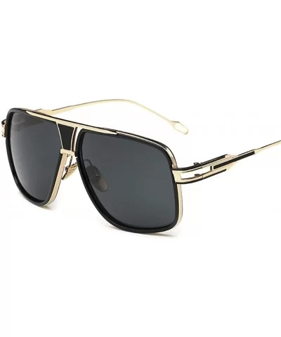 Sunglasses Men Sun Glasses Square Sunglasses - Gold Clear - CQ194O2Z7T7 $23.72 Square