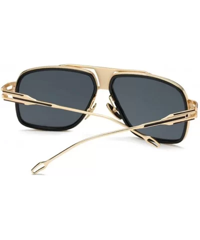 Sunglasses Men Sun Glasses Square Sunglasses - Gold Clear - CQ194O2Z7T7 $23.72 Square