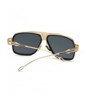 Sunglasses Men Sun Glasses Square Sunglasses - Gold Clear - CQ194O2Z7T7 $23.72 Square