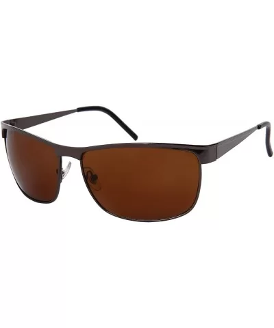 Men's Fashion Square Sunnies w/Solid Lens 1206-SD - Gunmetal - C21836AOU9H $6.66 Square