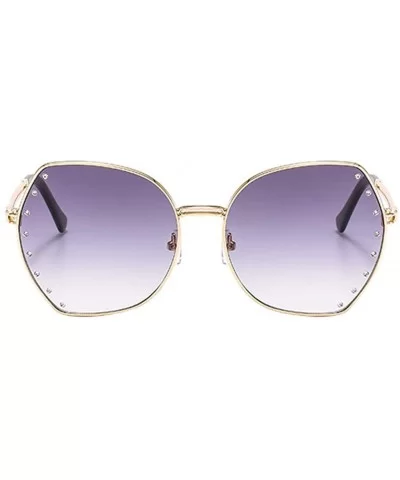 Womens Oversized Fashion Sunglasses UV400 Metal Frames Classic Eyewear - Gray C2 - C1197IHGD54 $8.98 Oversized