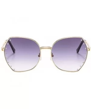 Womens Oversized Fashion Sunglasses UV400 Metal Frames Classic Eyewear - Gray C2 - C1197IHGD54 $8.98 Oversized