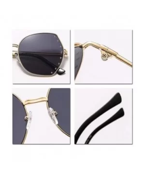 Womens Oversized Fashion Sunglasses UV400 Metal Frames Classic Eyewear - Gray C2 - C1197IHGD54 $8.98 Oversized