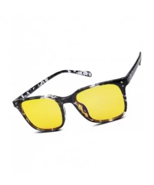 Night Vision Driving Glasses - Anti Glare Yellow Lens Safety Sun Glasses For Women& Men Stylish - Inky/Yellow - C118IO4LN38 $...