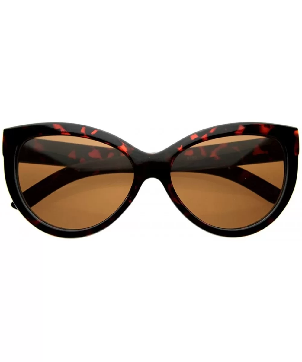 High Temple Bold Retro Womens Mod Updated Cat Eye Sunglasses (Tortoise Brown) - CA116Q2J10D $8.89 Cat Eye